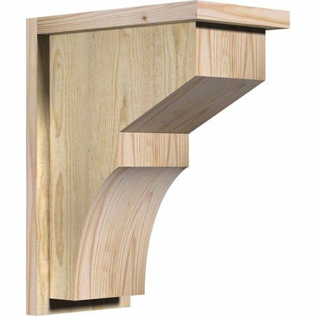Ekena Millwork Monterey Rough Sawn Corbel w/Backplate, Douglas Fir, 8"W x 14"D x 18"H COR08X14X18MON01RDF